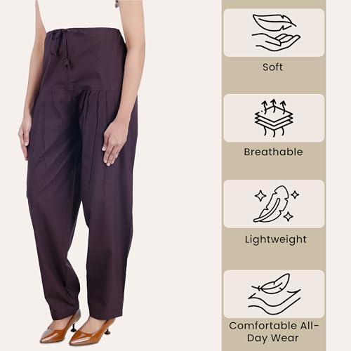 Image of Happy Bunny Salwar Pant for Women, Fine Cotton Ethnic Trousers with Drawstring Waist, Comfortable Daily, Office & Casual Wear Bottoms