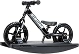 Strider 12” Pro Bike (Black Pearl) + Rocking Base - Helps Teach Baby How to Ride a Balance Bicycle - for Kids 6 Months to 4 Years - Easy Assembly & Adjustments