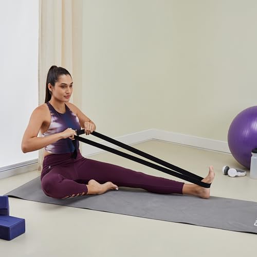 Image of Amazon Brand - Symactive High Density Premium EVA Foam Yoga Blocks with Yoga Belt /Strap (Set of 2, Purple)