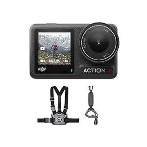 DJI Osmo Action 4 Motorcycling/Mountain Cycling Combo, Action Camera 4K with 155º FOV, 1/1.3-Inch Sensor, Stabilization, with Chest Strap Mount, Waterproof Action Camera for Travel, Outdoor, Sports