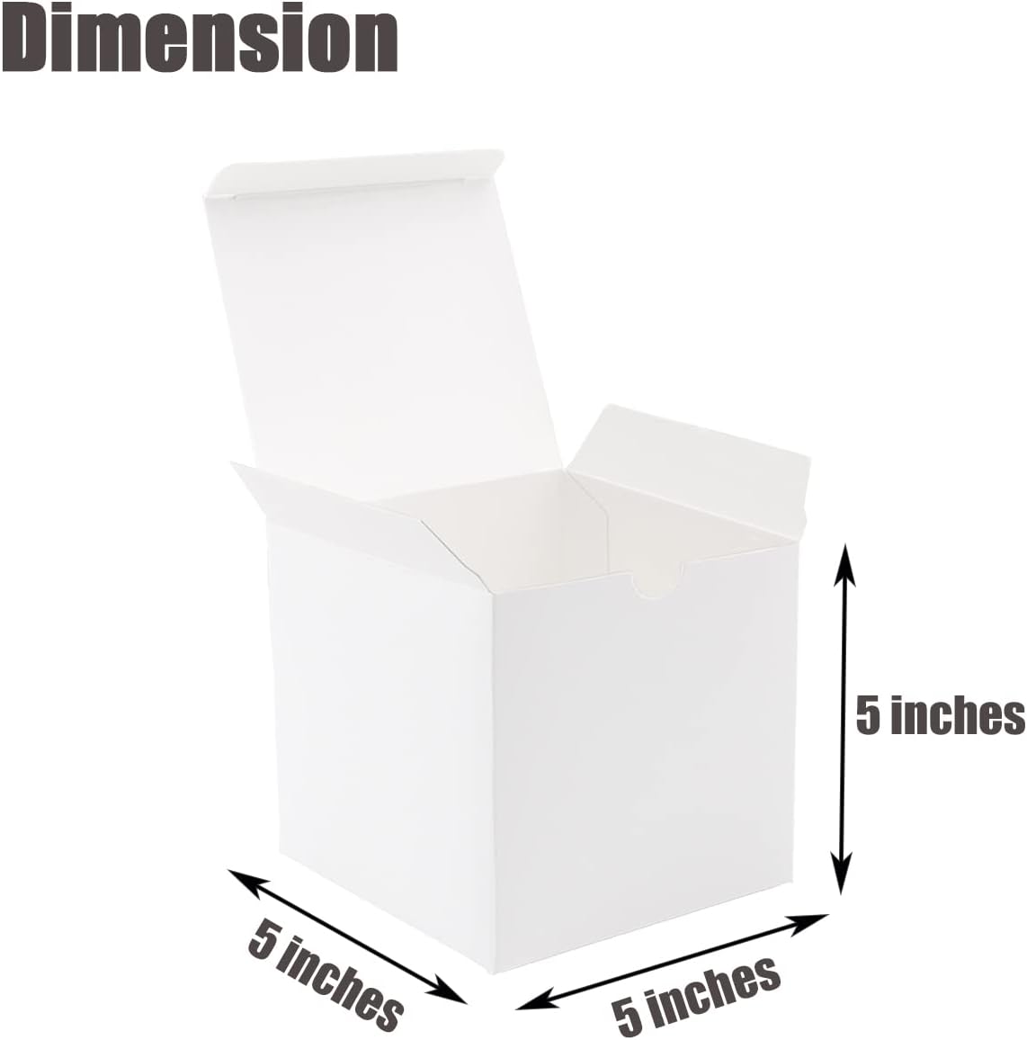 5x5x5 White Boxes, Small Cube Present Boxes with Lids for Birthday,