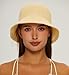 MEINICIY Womens Bucket Hat, Beach Sun Hat for Women, Sun Protection Bamboo Mesh Woven Foldable Packable, Beige