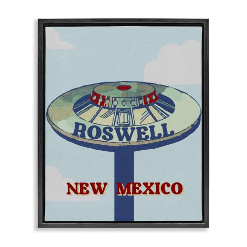 Roswell New Mexico Vintage UFO, 17 x 21 Inch Canvas in Floater Frame