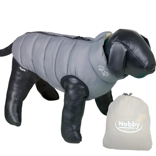 Abrigo para Perros Nobby de 23 cm en color beige claro y gris para invierno 3