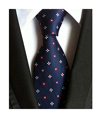 Navy Blue Red White Floral Silk Cravat Ties Extra Long Neckties for Tall Men Boy One Size