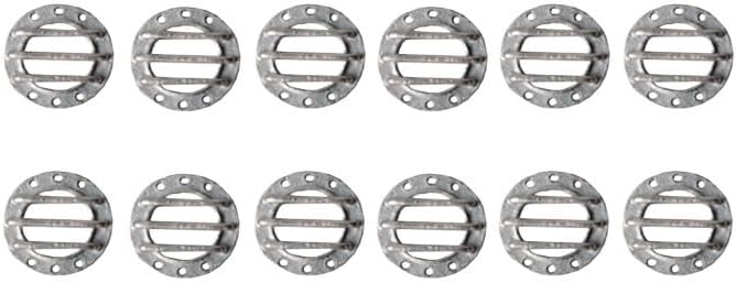 12PCS Miniature Round Grille Porthole Outer Dia 12mm/11mm/8mm Detailed Alloy Portholes for Miniscale Model Ship Boat Decoration(11x6x2mm)