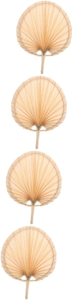 4pcs Handmade Palm Leaf Fan Vintage Chinese Style Hand Fan Natural Decorative