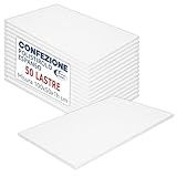 Sicignano | Juego de 50 placas de poliestireno expandido de 100 x 50 x 1 cm – Aislantes ligeras y versátiles, fáciles de cortar – Ideal para embalaje, bricolaje, modelismo y aislamiento térmico