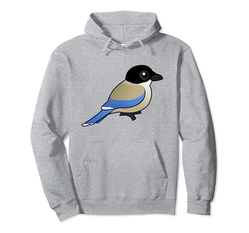 Cute Cartoon Azure-winged Magpie Corvid Birdorable Bird Pullover Hoodie