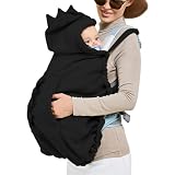 Baby Carrier Cover Stroller Cover,Newborn Hooded Stretchy Cloak,Soft Kangaroo Hoodie for Mom Baby,Suit for All Seasons (Black)