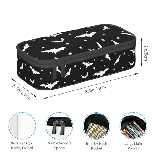 Image of Halloween Bat Pencil Case Aesthetic Large Capacity Pen Pouch | Storage Bag with Compartments for Travel School Office Organizer
