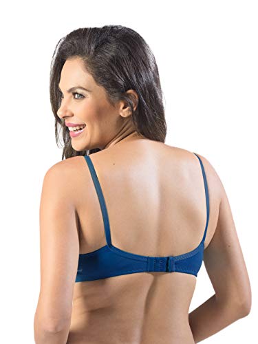 Image of SONARI Womens Non Padded Regular Cotton Bra | Wire-Free, Medium Coverage, Sewn-in Bump for Natural Lift, Polycotton Blend Fabric, Hook & Eye Closure, Adjustable Straps - Violet