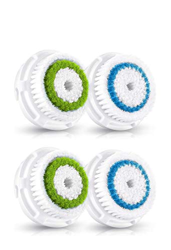 Facial Cleansing Brush Head Replacement, Facial Brush Head, Replacement Cleansing Brush Heads compatible with Acne Cleanse Brush Head, Exfoliator, For Clogged and Enlarged Pores(4-Pack)