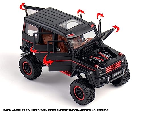 Image of Exclusive Alloy Metal Pull Back Die-Cast Car 1:24 Big Amg G500 Diecast Metal Pullback Toy Car With Openable Doors, Light Music Boys Gifts Toys For Kids, Black