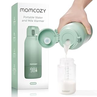 Momcozy Portable Bottle Warmer for Travel – Dual Heating Modes for Breast Milk & Water, Portable Milk Warmer with Fast Heating & Long Battery Life, 17 Ounces Large Capacity to Meet Your All-Day Needs
