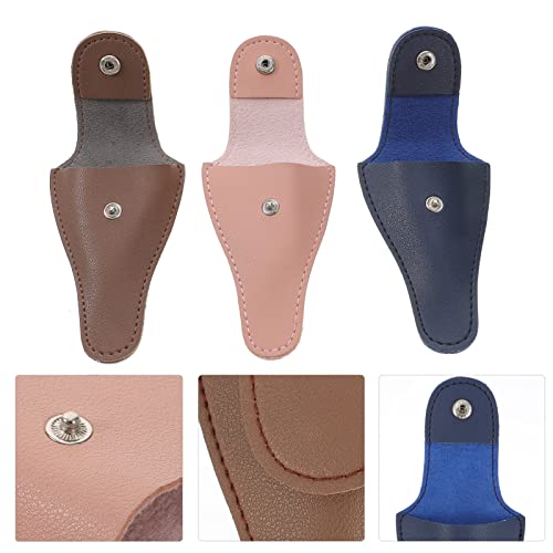 Angoily Bolsa para tesouras de unhas, capa de couro, bolsa para cutículas, tesouras, estojo de armaz
