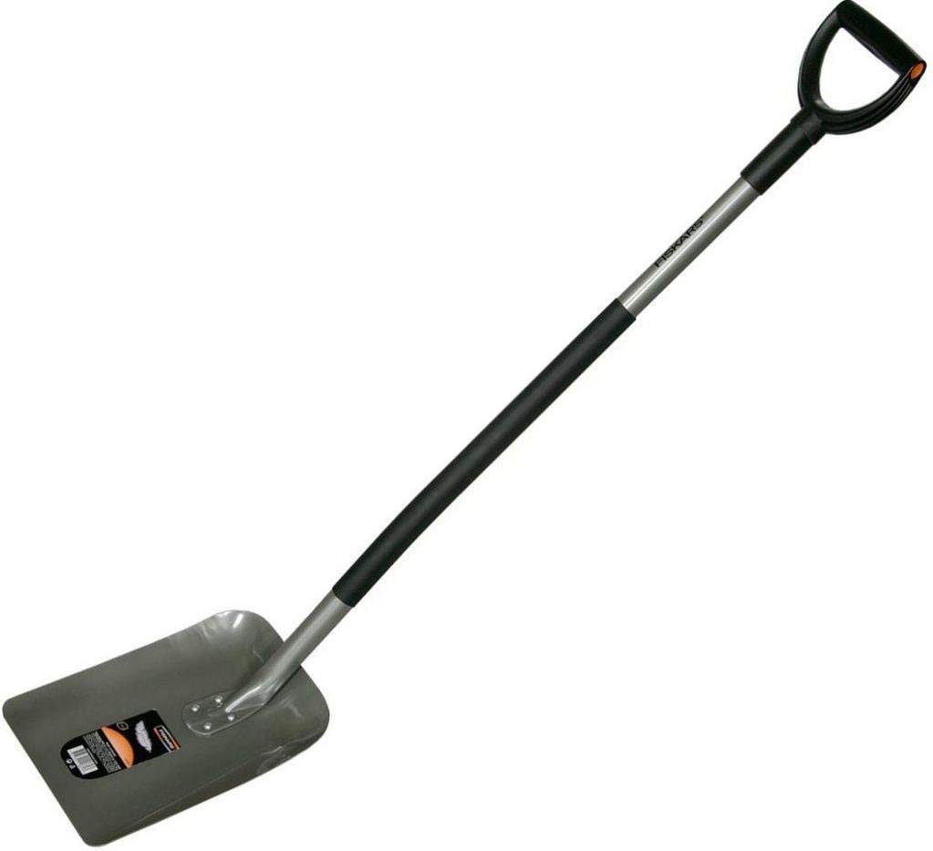 FISKARS Pala de jardín de Acero con Mango ergonómico en Forma de D, 1320 mm de Longitud