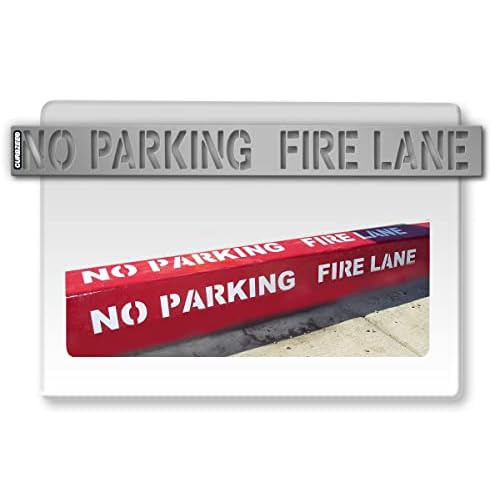 Curb N Sign Fire Lane Stencil – 4 Inch Premium No Parking Stencil for Customizing Curbs or Parking Lots – Reuseable Made in USA with Thick Premium Plastic for multisurfaces