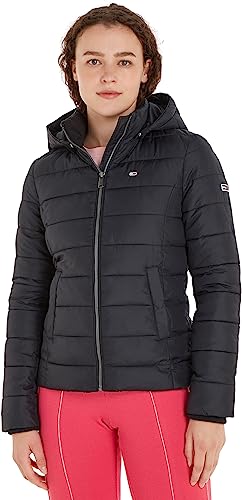 Tommy Hilfiger Jeans Damen Jacke Basic Übergangsjacke, Schwarz (Black), S