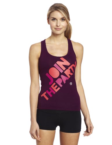 Zumba Fitness - Camiseta de Tirantes para Mujer Morado Ciruela Talla:Small