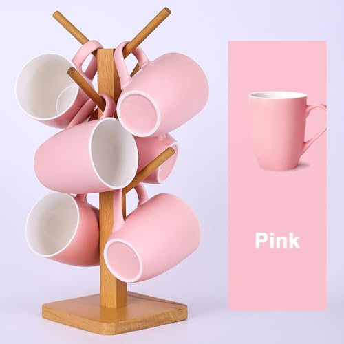 Taza de café cerámica 350ml con asa color rosa miniatura 4
