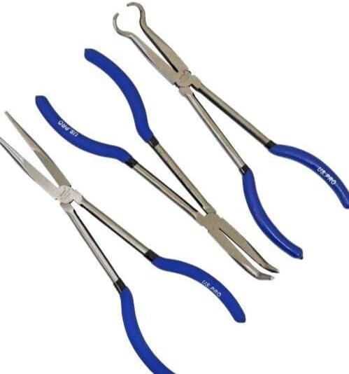 US PRO Tools 5pc 11"/275mm Long Reach Nose Pliers, Plier Set