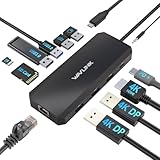 【Pass-Through Charging PD100W】Nuestra usb c docking station ofrece una carga rápida y potente de hasta 85W para su portátil. La función de carga pass-through le permite cargar su dispositivo mientras utiliza la estación de acoplamiento, ofreciéndole una comodidad inigualable. Nota: asegúrese de que el puerto USB-C de su dispositivo admite el protocolo Power Delivery.