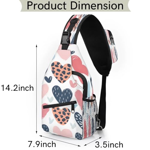 Bolso Sling para Hombre y Mujer en Forma de Corazón miniatura 2
