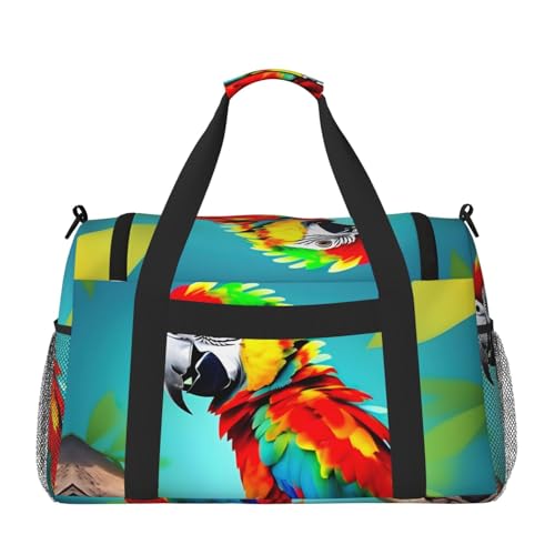 Parrots On Tree print Carry on Bag Underseat forTraveling Personal Item Bag Travel Duffel Bag Gym Bag for Women Men2