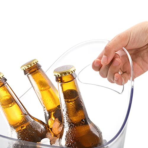 Cedilis 5 Liter Ice Bucket, Acrylic Wine Bucket, Clear Champagne Bucket Chiller, Drink Cooler Bucket, Plastic Beverage Tub for Champagne, Beer Bottles, Drinks, Bar and Parties