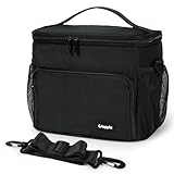 Gloppie Flight Crew Lunch Bag with Luggage Trolley Sleeve - Professional Insulated Cooler Bag for Flight Attendants & Pilots, Leakproof Lunch Box with Reinforced Structure for Travel & Work, Black