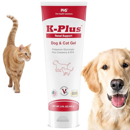 K-Plus Gel for Dogs & Cats – Potassium Citrate & Cranberry Supplement for Kidney, Urinary Tract Health, UTI Relief, Stone Prevention, Electrolyte Balance, Muscle & Heart Function - Made in USA - 5 oz