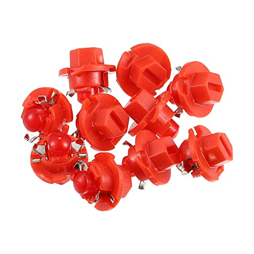 X AUTOHAUX 10uds DC 12V 0.01A T5 B8.4D Coche LED Tablero Luz Rojo Cover
