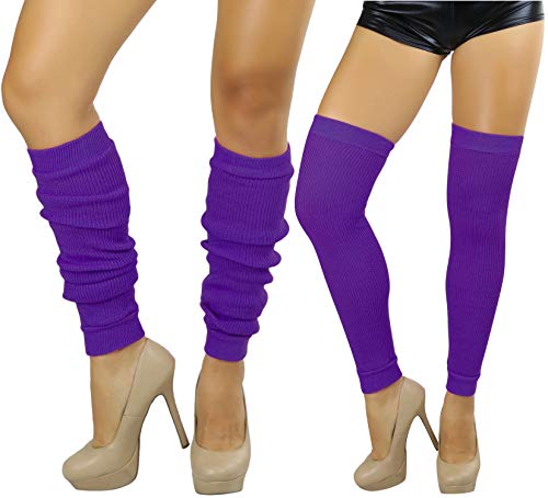 Image of ToBeInStyle Women's Long Over The Knee Leg Warmers Bright Thigh High