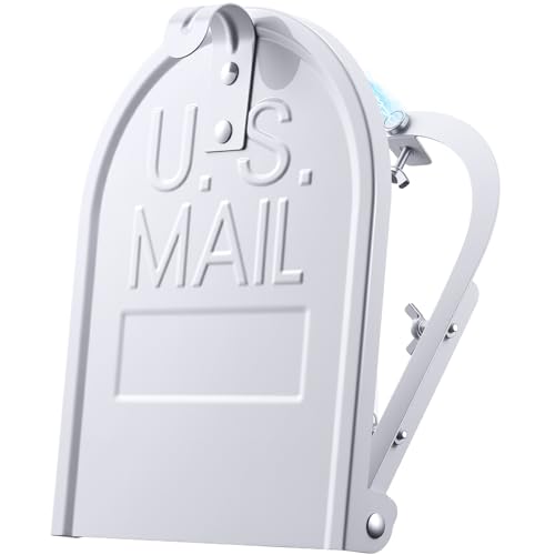 Frienda 6 1/4 Inch (W) by 8 Inch (H) Screw-Fixed Mailbox Door Replacement - Metal Mail Box Replacement Parts for Brick Mailbox Door - Fix for Rusted Standard Mail Box - White