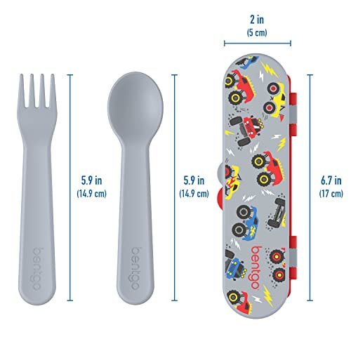 image for Bentgo Kids Utensil Set - Reusable Plastic Fork, Spoon & Storage Case 