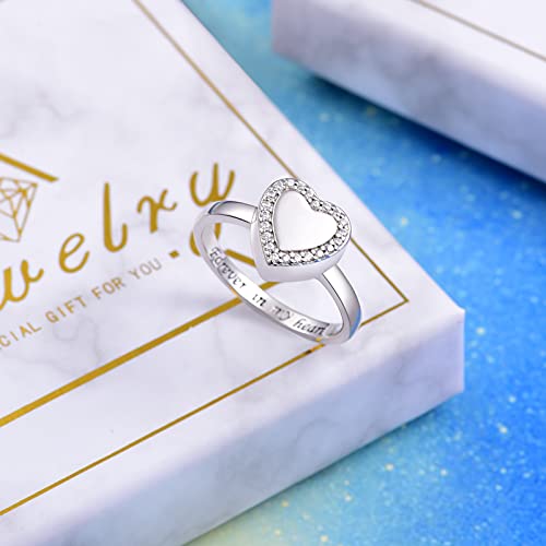 Cremation Jewelry for Ashes - 925 Sterling Silver Heart Urn Ring Holds Loved One Ashes Forever in My Heart Memorial Keepsake Jewelry Gift (7)4