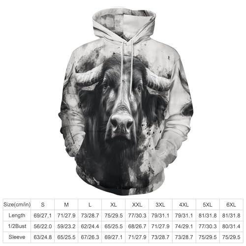 Sweat à capuche bison pour homme et femme pull décontracté - 3