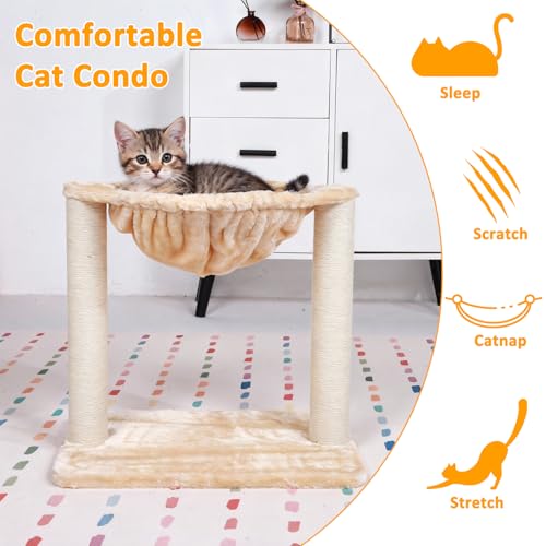 Torre para gato 17" con hamaca y rascador sisal interior miniatura 4