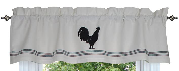 Farmhouse Rooster Cream Cotton Valance 60"x15.5" by Raghu