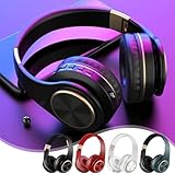 Bluetooth Wireless Headset Folding Stereo On-Ear Headphones with Noise Cancelling & 60 Hrs Working Time, Subwoofer Headset for Cell Phone/Mobile/Laptop/Game/Tablet/PC