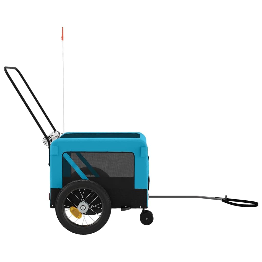 Homgoday Niebieska i czarna przyczepa rowerowa Oxford i żelazo, wyposażenie wózka dla psa, wózek rowerowy, wózek rowerowy, wózek dla psa, transporter rowerowy model 93946
