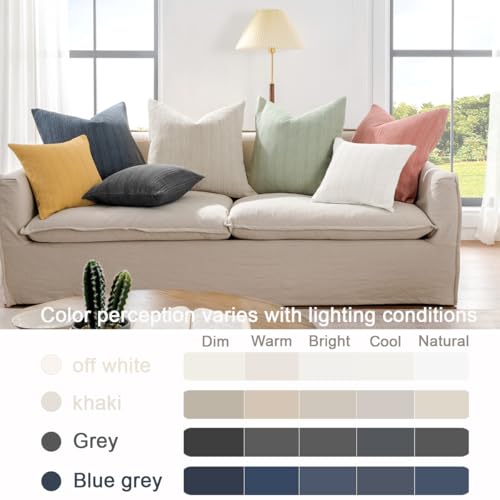 Image of 100% Cotton Throw Pillow Covers 24x24 Set of 2 Soft Breathable Euro Shams Square Cushion Case for All Seasons Decorative Pillowcase for Sofa Couch Bedroom,White