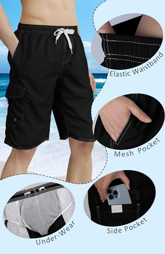 Mens Swim Trunks Swim Shorts Swimwear Swimsuit Beach Shorts Bathing Suits Quick Dry Waterproof3