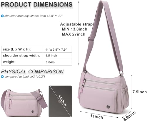 Image of Pealwel Casual Crossbody Bag with Anti Theft Pocket - Women Lightweight Water-Resistant Purse Bag