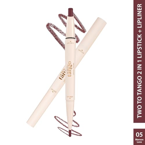 Image of Glam21 Two To Tango Lip Liner + Lipstick Duo |Non-Transfer |16hrs Long Stay | Creamy Matte Finish| Super-glide formula | Non-drying |For Sensational lip look, Maroon Love-05