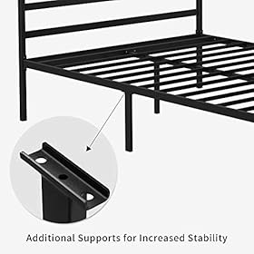 YITAHOME Metal Four Poster Canopy Bed Frame 14 Inch Platform with Built-in Headboard Strong Metal Slat Mattress Support… 41b8iL9blOL. SS280