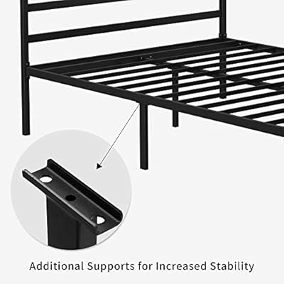 YITAHOME Metal Four Poster Canopy Bed Frame 14 Inch Platform with Built-in Headboard Strong Metal Slat Mattress Support… 41b8iL9blOL. SS400