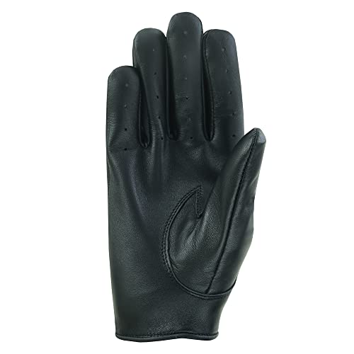 Women Leather Gloves Ladies Leather Driving Gloves Chauffeur 100% Genuine Lambskin Leather Gloves Full Finger Car Driving Motorcycle Bikers Riding Gloves (Black, M) #TOP3