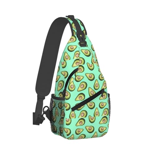 Fresh Tropical Fruit Avocado Stylish Men'S Messenger Bag - Durable Polyester, Huge Capacity & Adjustable Strap2